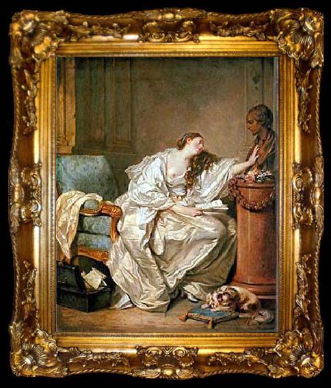 framed  Jean Baptiste Greuze Inconsolable Widow, ta009-2